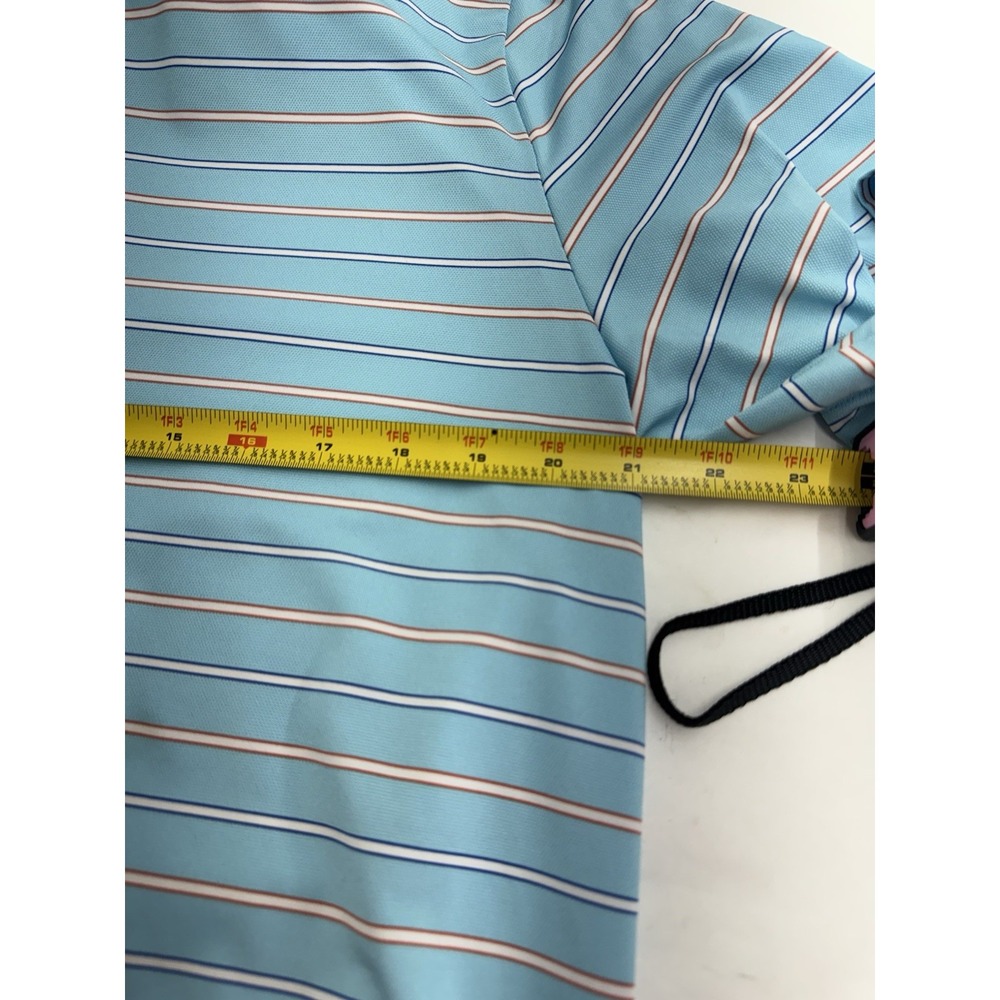 Brooks Brothers Polo Shirt L Blue Stripe Performance Short Sleeve Luxury - Picture 5 of 5